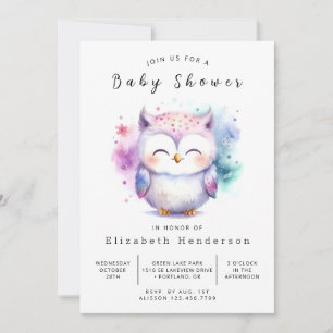 Invitation Baby Shower Fantaisiste Modifiable Chouette