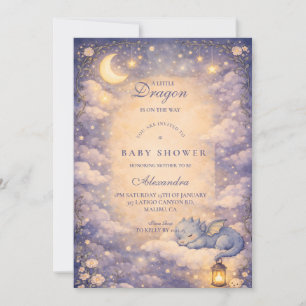 Invitation Baby Shower Fantastique sur le thème du Dragon Cap