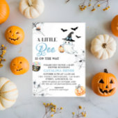 Invitation Baby shower fantôme d'Halloween bleu de charme