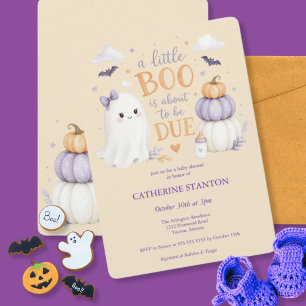Invitation Baby Shower Fantôme d'Halloween Little Boo