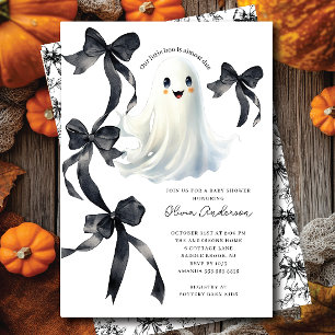 Invitation Baby shower fantôme noir des vaches