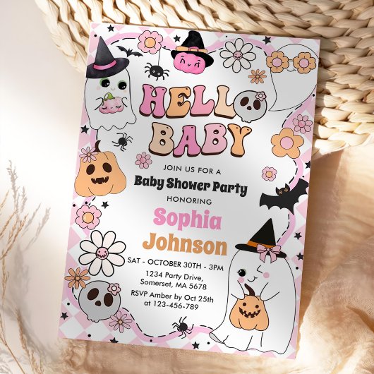 Invitation Baby shower fantôme Super Halloween