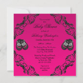 Invitation Baby shower fascinant de noir de roses indien de (Dos)