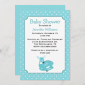 Invitation Baby shower Faune Bleue (Devant / Derrière)