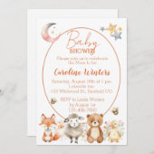 Invitation Baby Shower Faune de la Forêt  (Devant / Derrière)