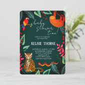 Invitation Baby Shower Faune de la Jungle (Debout devant)