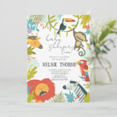 Invitation Baby Shower Faune de la Jungle (Debout devant)