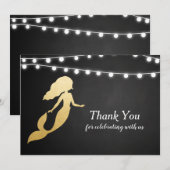 Invitation Baby shower| Faux Gold Foil Mermaid| Merci (Devant / Derrière)