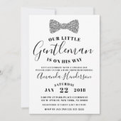 Invitation Baby shower, Faux Silver (Devant)