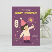 Invitation Baby shower Fée Cute (Debout devant)
