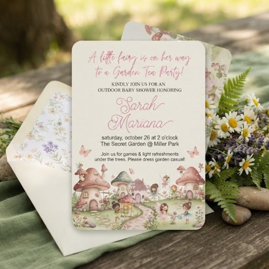 Invitation Baby Shower Fée Enchantée