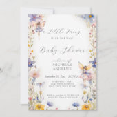 Invitation Baby shower Fée Fleur sauvage rose Fille Enchantée (Devant)