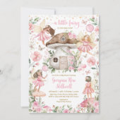 Invitation Baby shower Fée Rose Enchanted Forest Tea Party (Devant)