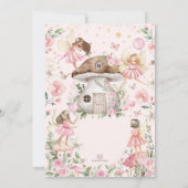 Invitation Baby shower Fée Rose Enchanted Forest Tea Party (Dos)