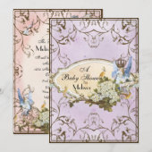 Invitation baby shower - Féerie enchantée Princess (Devant / Derrière)