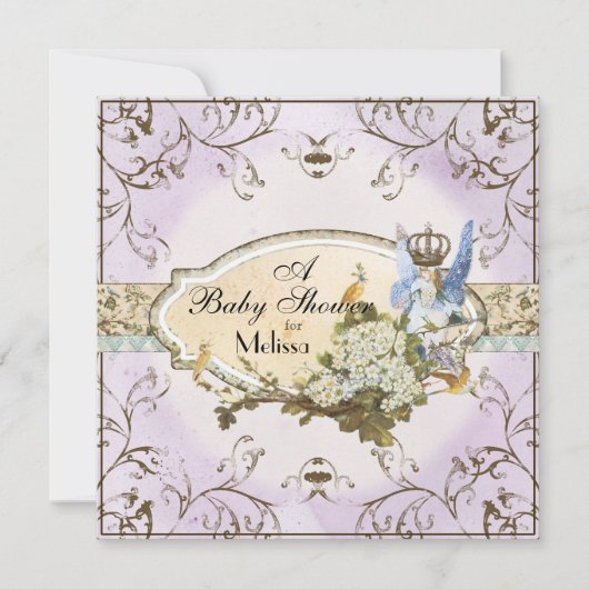 Invitation baby shower - Féerie enchantée Princess (Devant)