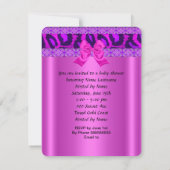 Invitation Baby shower féminin afro-américain léopard rose (Dos)