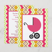 Invitation Baby shower féminin - Arrière - plan inspiré par l (Devant / Derrière)