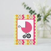 Invitation Baby shower féminin - Arrière - plan inspiré par l (Debout devant)