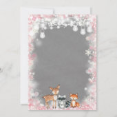 Invitation Baby shower féminin de Woodland Rose d'hiver (Dos)