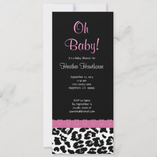 Invitation Baby shower féminin Motif Leopard V12