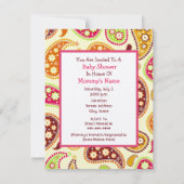 Invitation Baby shower féminin - Transport rose et rose (Dos)