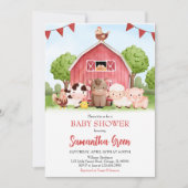 Invitation Baby Shower Ferme (Devant)