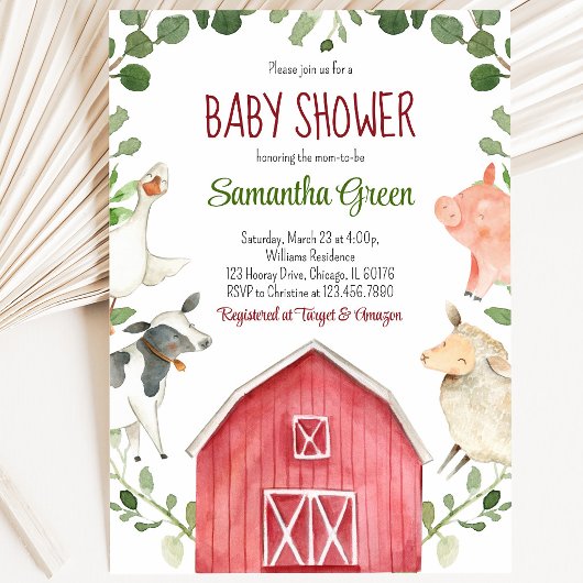 Invitation Baby-Shower Ferme