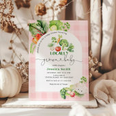 Invitation Baby shower fermier Pink cultivé localement