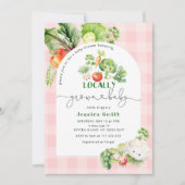 Invitation Baby shower fermier Pink cultivé localement (Devant)