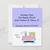 Invitation Baby shower ferroviaire de Pink Choo Choo (Dos)