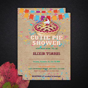 Invitation Baby shower Festive Cutie Pie Party
