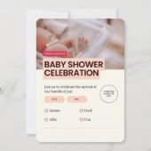 Invitation Baby shower Fête 🎉 👶 (Devant)