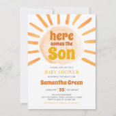 Invitation Baby-Shower Fête Bébé Soleil (Devant)