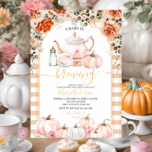 Invitation Baby Shower Fête du Thé Floral Rose Brasserie d'Au