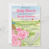 Invitation Baby shower Fête Les Pies Sur Le Golf (Devant)