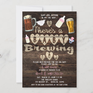 Invitation Baby Shower Fête Papa Futur Bière pour Bébé Couple