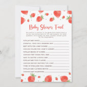 Invitation Baby shower Feud Game, Berry Sweet Baby shower (Devant)
