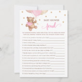 Invitation Baby shower Feud Game Teddy Bear Card (Devant)