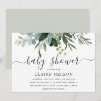 Baby Shower Feuillage Vert Eucalyptus
