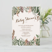 Invitation baby shower Feuille А automne (Debout devant)