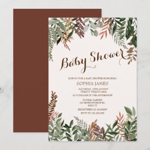 Invitation baby shower Feuille А automne