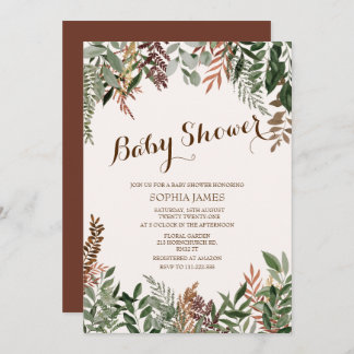 Invitation baby shower Feuille А automne