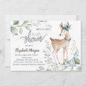 Invitation Baby shower Feuille Baby Reindeer (Devant)