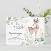 Invitation Baby shower Feuille Baby Reindeer (Debout devant)