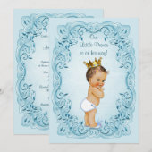 Invitation Baby shower Feuille Brunette Little Prince (Devant / Derrière)