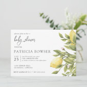 Invitation Baby shower feuille citron d'été coutume 2 (Debout devant)