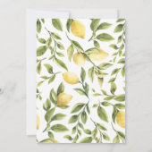 Invitation Baby shower feuille citron d'été coutume 2 (Dos)