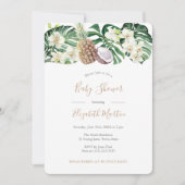 Invitation Baby shower Feuille d'aquarelle tropicale (Devant)
