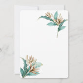 Invitation Baby shower Feuille de fleurs d'aquarelle (Dos)